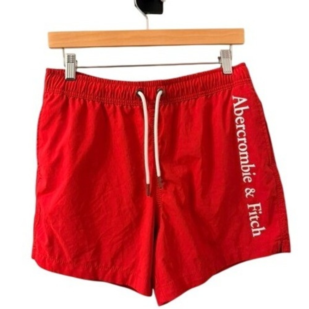 Abercrombie & Fitch Swim Trunks Mens Size S Red